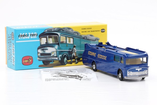 1:48 Corgi Toys Ecurie Ecosse Racing Car Transporter Blau No.1126 Repro-image