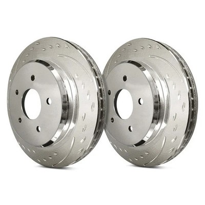 For Audi Q5 09-11 Diamond Slot Dimpled & Slotted 1-Piece Front Brake Rotors