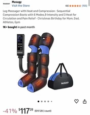 Leg Massager with Heat and Compression : Sequential Compression Boots