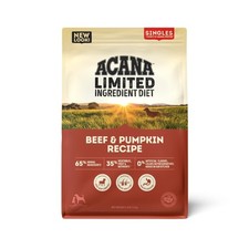 Ingredient Grain Free High Protein Dry Dog Food Beef  Pumpkin Recipe 4.5lb Bag
