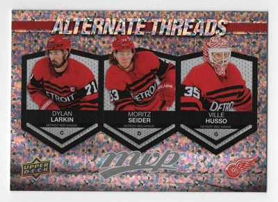 2023-24 Upper Deck MVP #AT-16 D. Larkin M. Seider V. Husso Alternate Threads