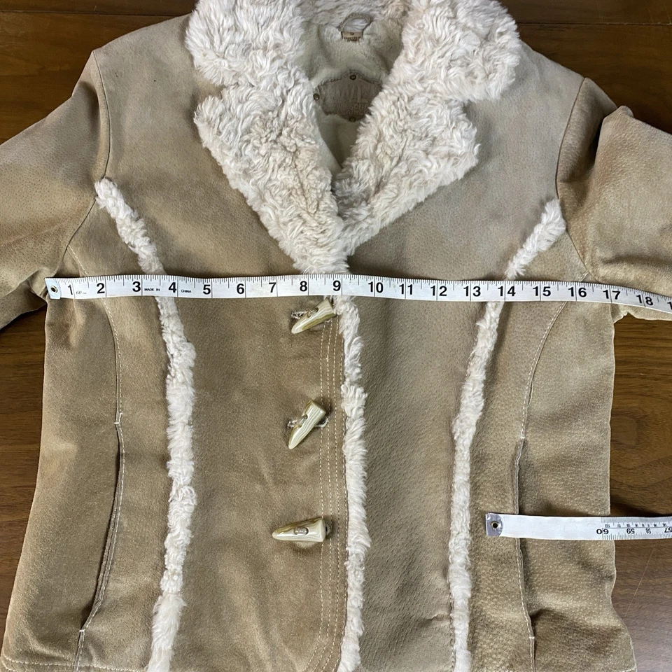 Chaqueta Difusa De Colección Wilson Cuero Gamuza Talla Y2K Pequeña Preppy Boho Foto 4 de 4