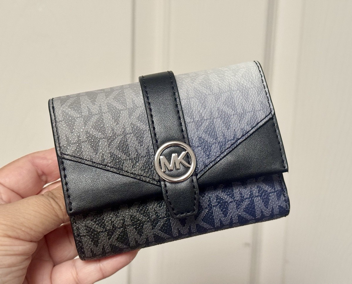 NWT Michael Kors Greenwich Women Medium Ombré Trifold Wallet in