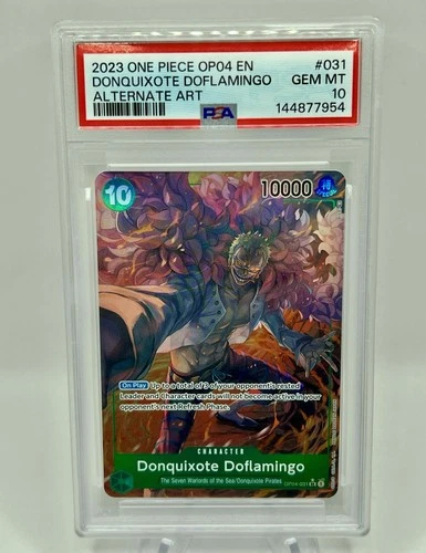 2023 ONE PIECE OP04-KINGDOMS OF INTRIGUE #031 DONQUIXOTE DOFLAMINGO PSA 10