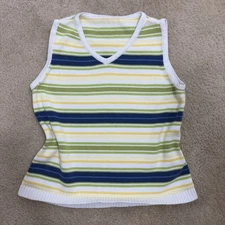 Liz Claiborne Striped V-Neck Sleeveless Knit Top