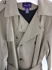 Vintage HUNT CLUB Trench Coat 42 Khaki Tan Me...