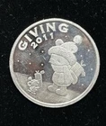 Happy Merry Christmas Mouse and Teddy Bear 2011 1oz Silver Round
