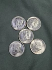 Lot Of Five 1964 "D" Series Kennedy Head Silver Half Dollars