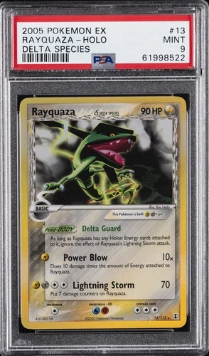 2005 POKEMON EX DELTA SPECIES #13 RAYQUAZA-HOLO PSA 9