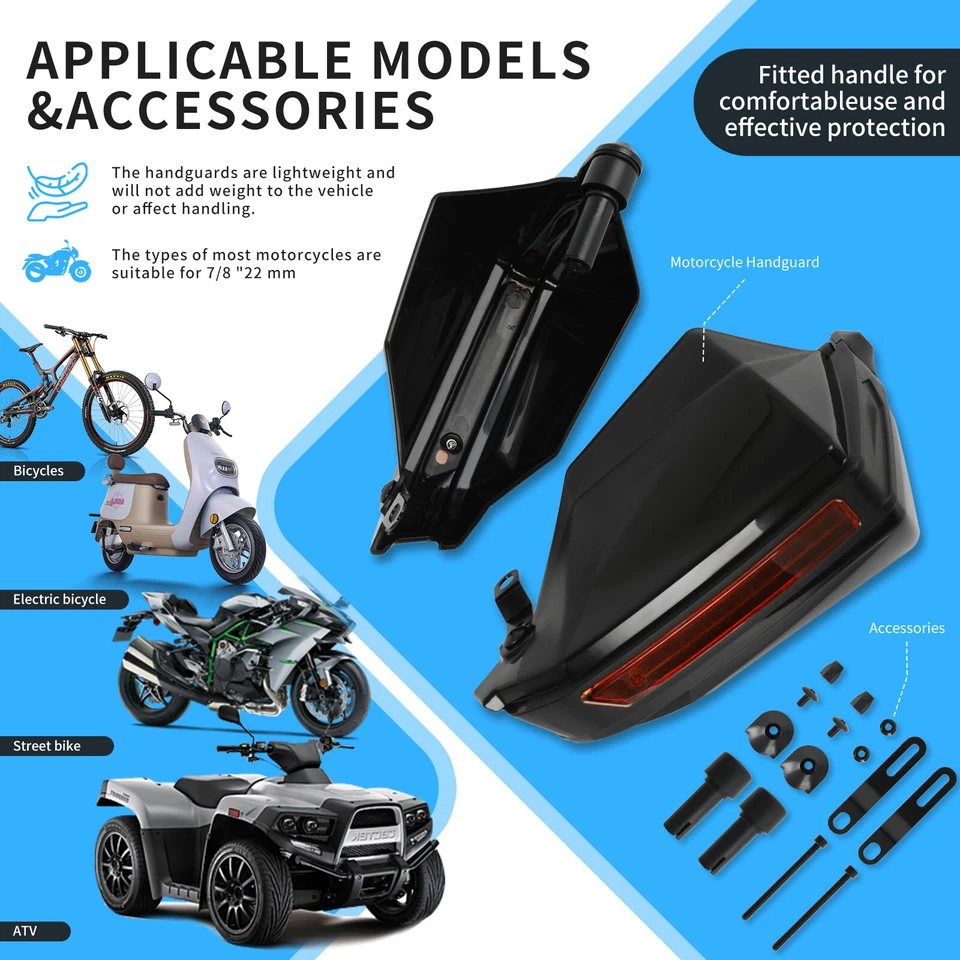 For Triumph Speed Twin Scrambler 7/8'' Motorcycle Handlebar HandGuards Protector - Image 2 of 4