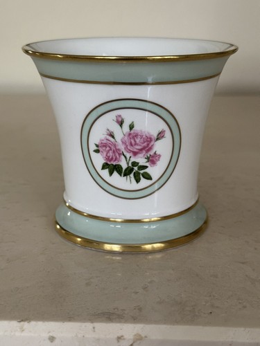 Vintage Halcyon Days England Porcelain Cache Pot The Halcyon Days ROSE - Picture 3 of 12