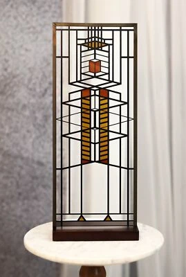 EBROS GIFT Frank Lloyd Wright Robie House Window 51 Stained Glass Wall Or Desktop Plaque