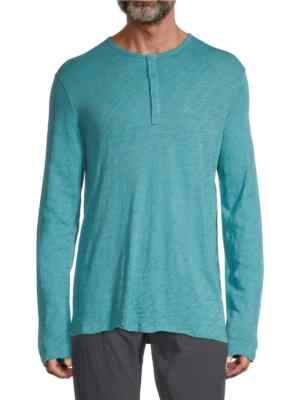 Atm L48624 Destroyed Wash Henley Amalfi Top Men's Size S