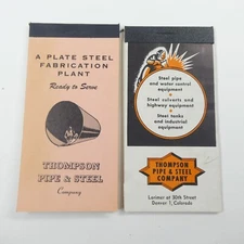 Thompson Pipe & Steel Company Denver CO - 2 Advertising Notepads Vintage