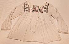 American Eagal Outfitters Women's Embroidered Blouse White Size PS