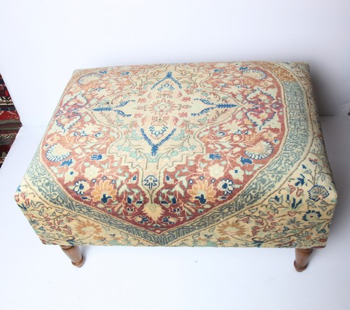 Coffe table Cover with handmade rug,Upholstery Ottoman Stool Bench Furnitures - Picture 2 of 10