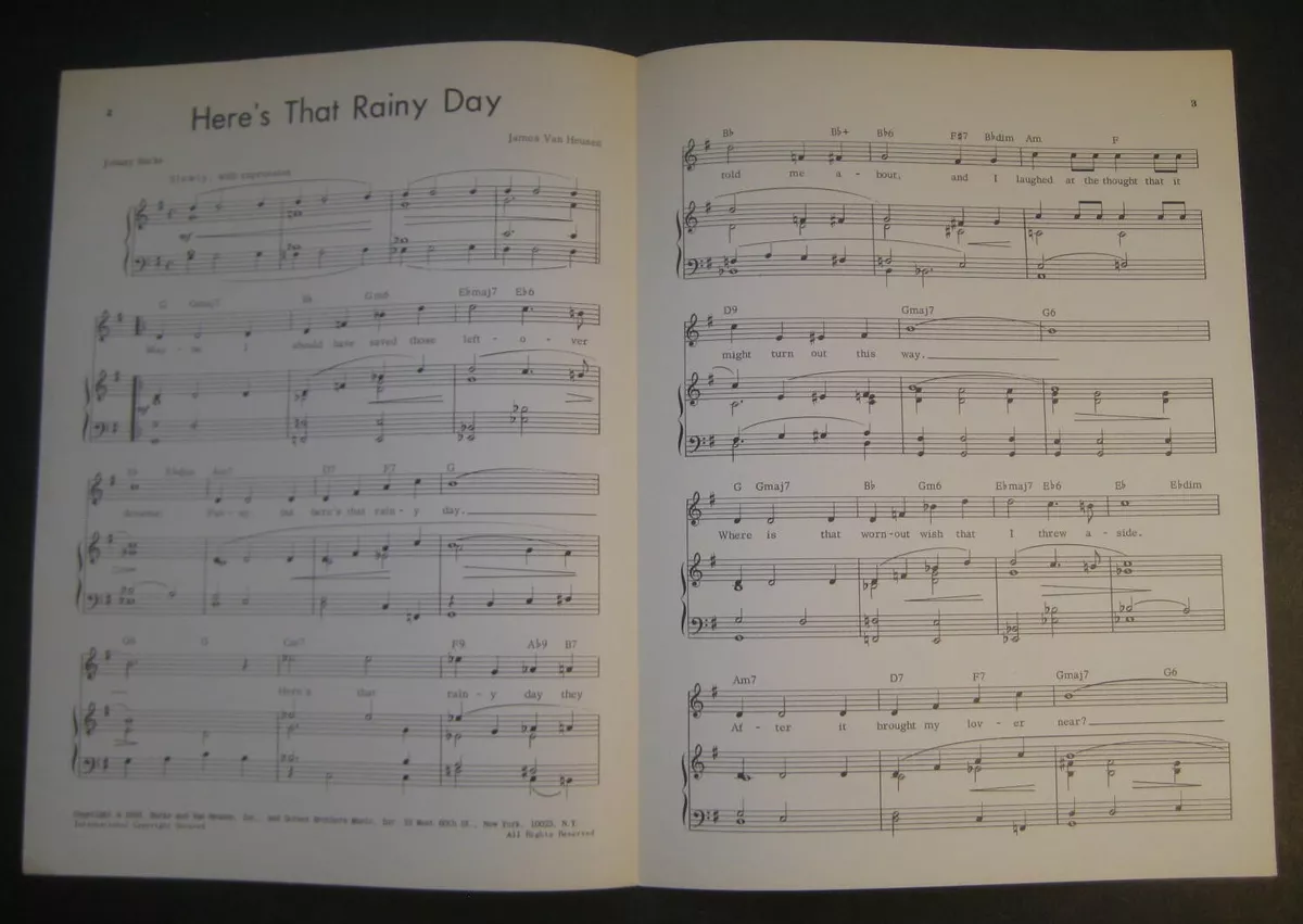 HERE'S THAT RAINY DAY Sheet music