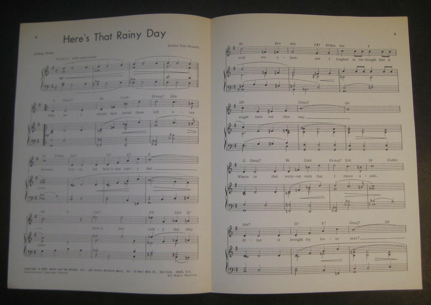 Here's That Rainy Day Sheet Music, Johnny Burke