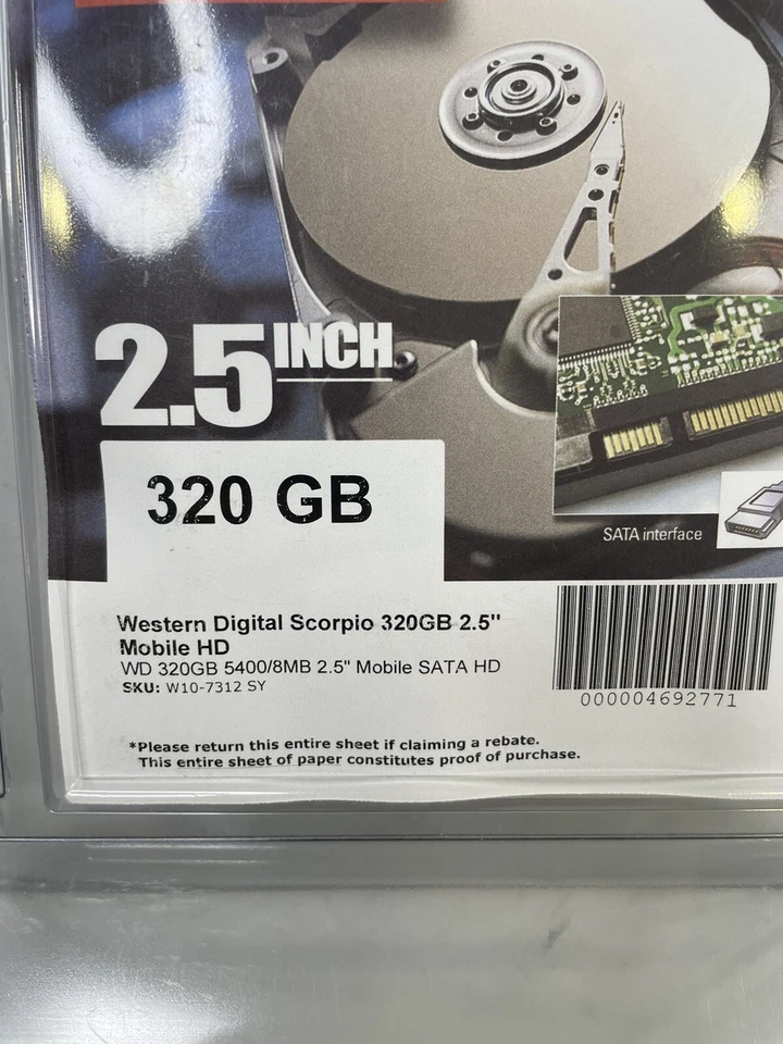 Western Digital Scorpio Blue 320GB 5400RPM 2.5" SATA HDD - New & Sealed. - Image 2 of 4
