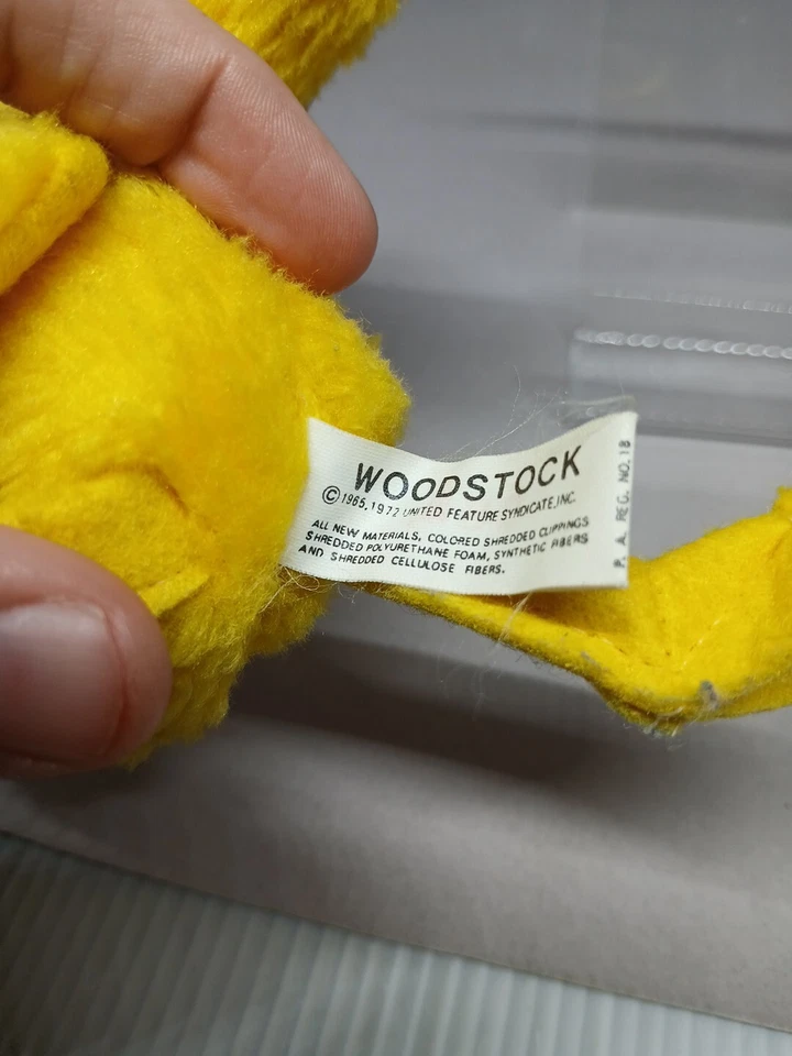 Juguete Knickerbocker años 70 peluche Woodstock 5" cacahuetes snoopy pájaro peluche Foto 4 de 4