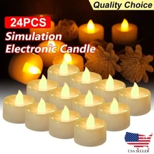 24PCS Flameless LED Candle Battery Powered Tea Light Flashes Indoor Night Light