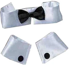 Forum Women's Costume Collar Bow Tie and Cuff Set One Size Black/White