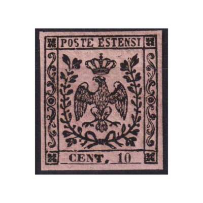 MODENA 1852 EAGLE 10 CENTS N.2 G.I MNH** WELL MARGINALIZED CERT.