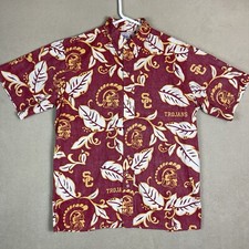 Reyn Spooner Shirt Mens Large Red Vintage USC Trojans NCAA Hawaiian Adult