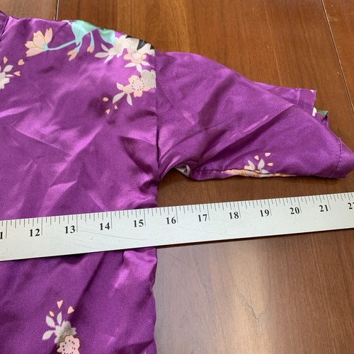 Oriental Village children’s S 100% silk Purple kimono robe Top - Picture 6 of 11