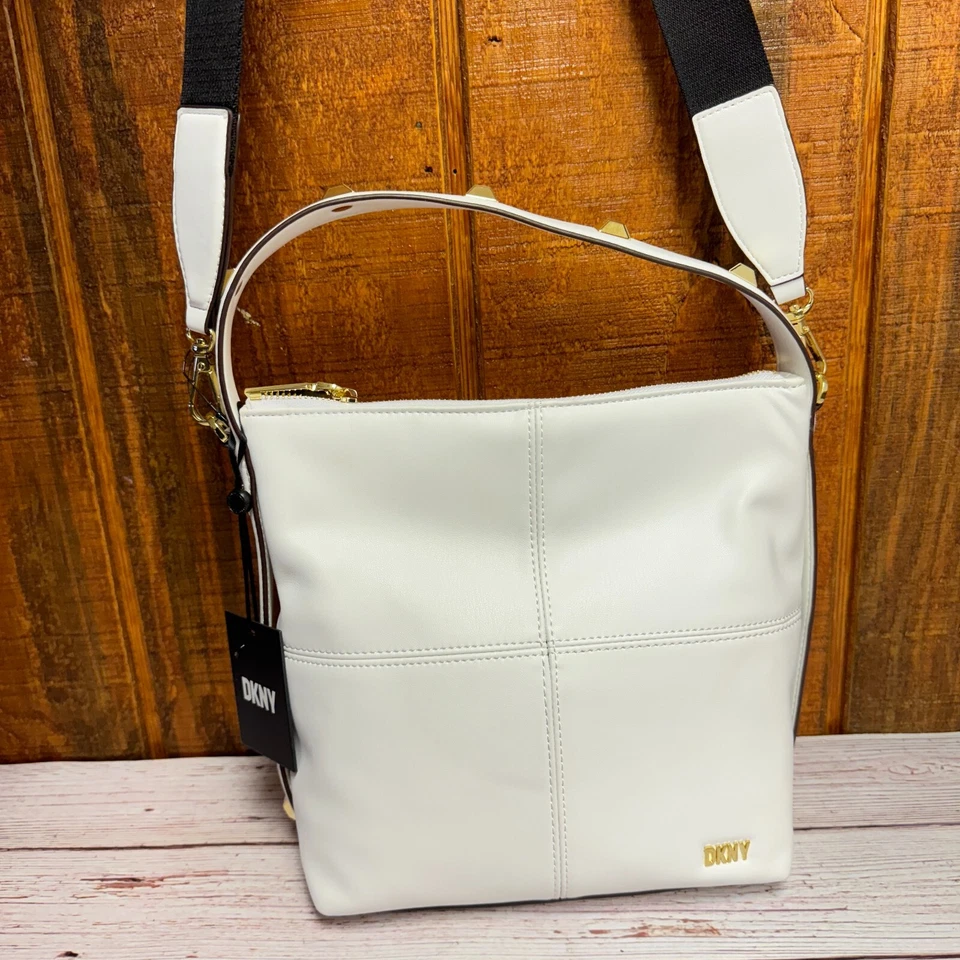 DKNY Annabelle Faux Leather Studded Hobo with Crossbody Strap - Image 2 of 4