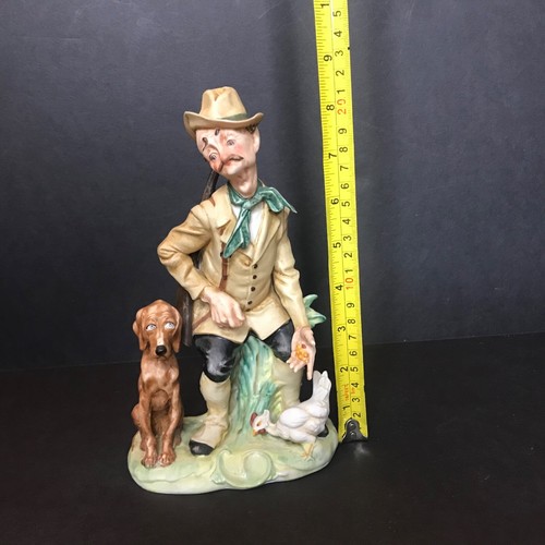 Ancienne statue figurine homme chasseur avec chien vintage - made in Japan #1043 - Photo 12/12