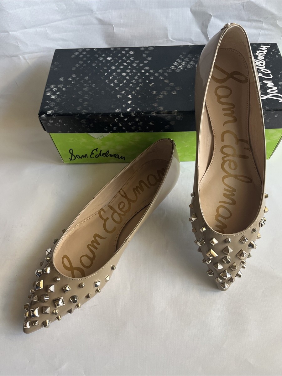 Sam Edelman Savana Nude Studded Pointed Toe Flats Size
