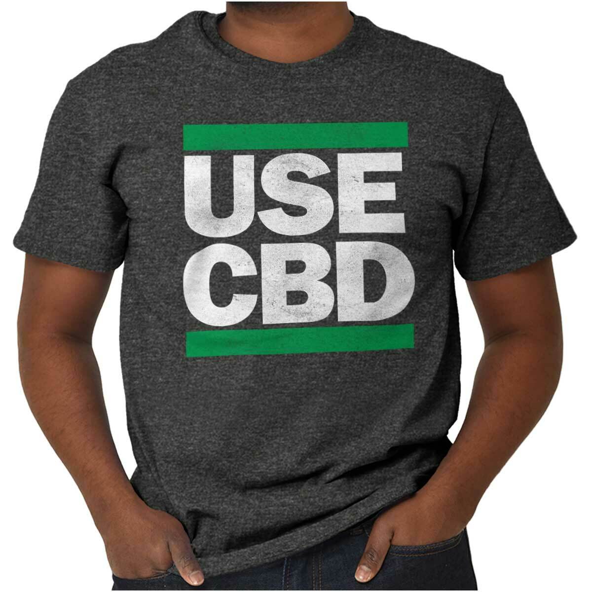 Use CBD Cannabis Run Hip Hop Stoner Marijuana Womens or Mens Crewneck T Shirt Te