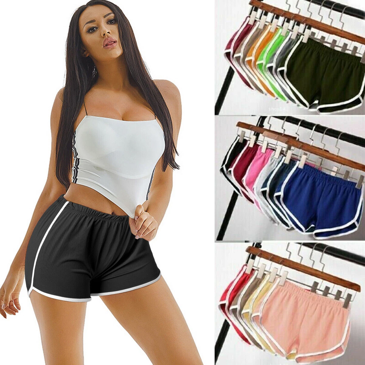 Women Shorts Workout Leggings Fitness Sports Yoga Shorts Running Sweatpants  Tight Short Trousers High Waist Beach Casual Bodycon Shorts 