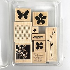 Stampin' Up For All You Do 9 Pc. Wood Mount Rubber Stamp Set Scrapbook Crafts