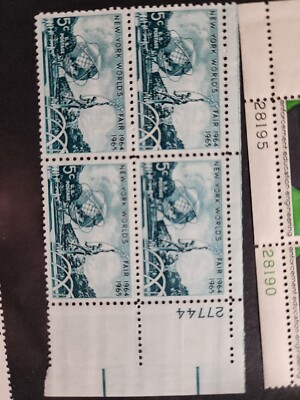 US Stamp Sc#1244 5c New York World's Fair 1964-1965 Plate