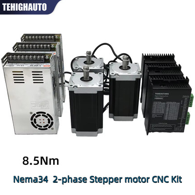 3Axis Nema34 CNC Router Mill Kit,1214oz-in Stepper Motor Drive &60V Power Supply