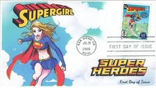 AO-4084s-3, 2006, DC Comics Super Heroes, Supergirl Cover, FDC, Add-on Cachet, S