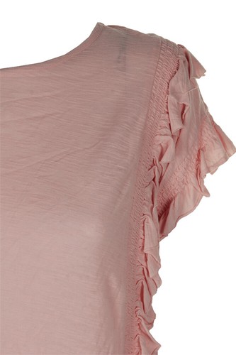 Vince Camuto French Peach Tiered Ruffle-Sleeve Blouse M - Picture 3 of 3