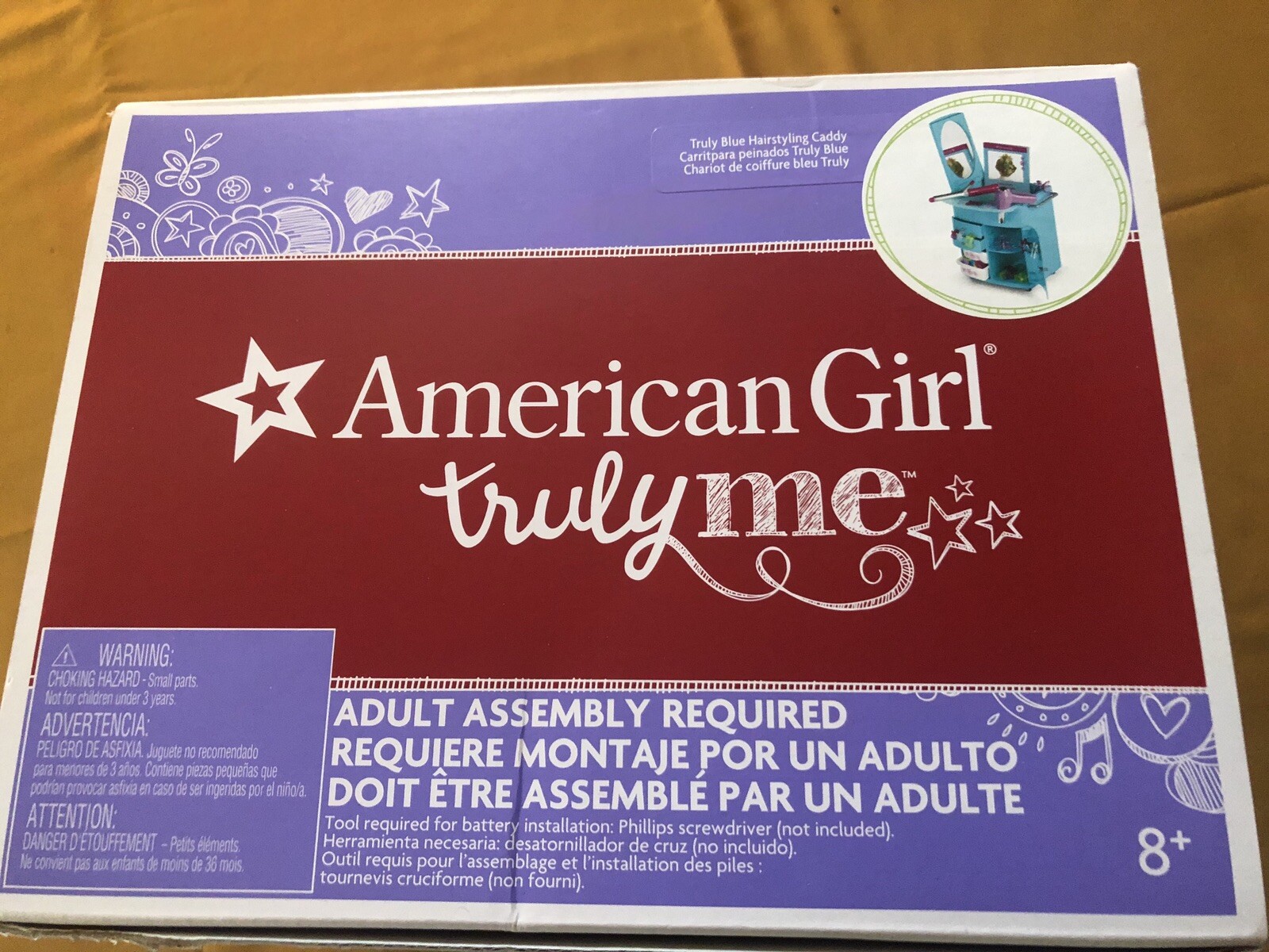 american girl truly blue hairstyling caddy