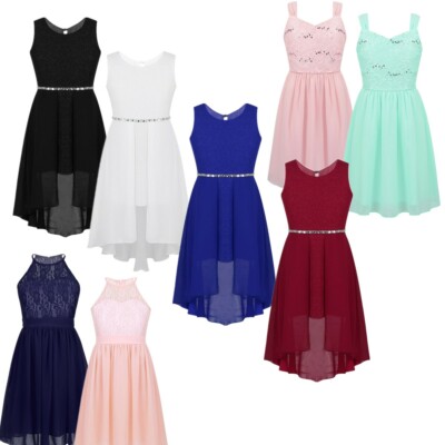 Flower Girls Dress Kids Rhinestone Party Birthday Wedding Formal Casual Gown