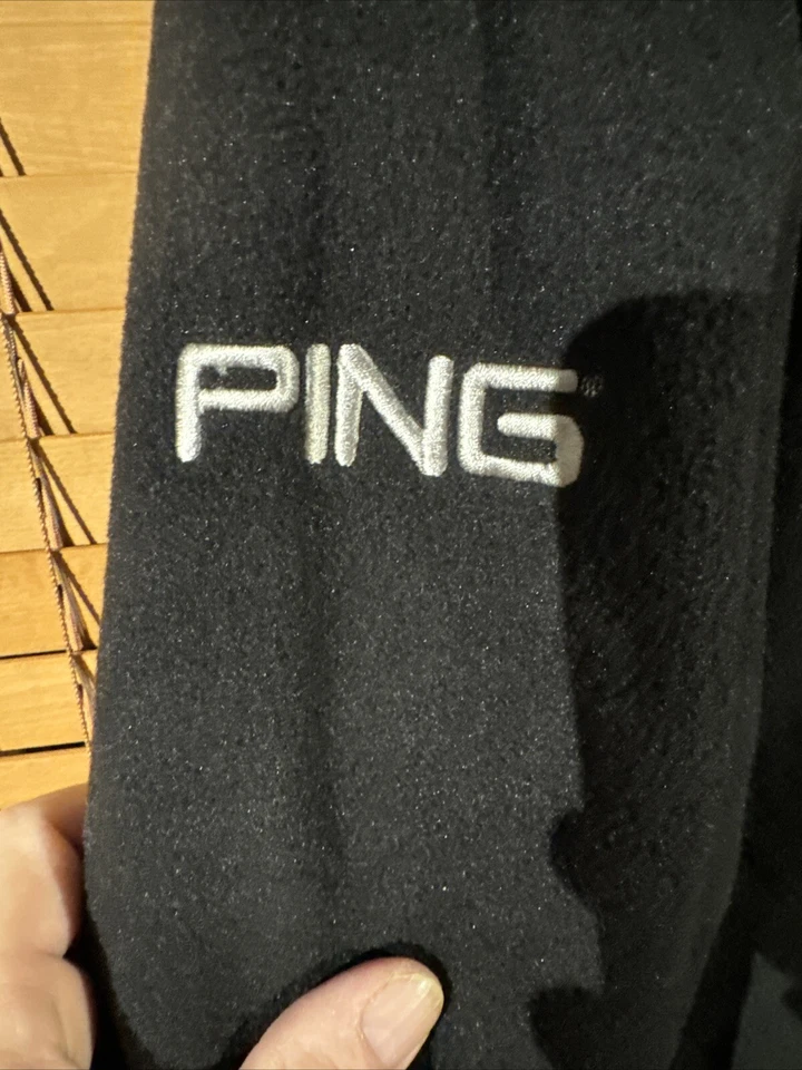 Ping Golf Men's logo Golf 1/4 Zip Pullover Sweater Black Size medium - Image 3 of 4