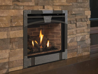 Astria Gemini DLX 40" Direct Vent Fireplace, Top/Rear Vented, Elec ...