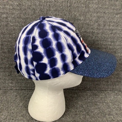 Justice Unicorn American Flag Tie Dye Glitter Baseball Hat Cap Girls OS Blue - Picture 8 of 12
