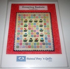 SCRAPBAG BASKETS Quilt Pattern Pieced and Applique FLOWER BASKETS and BIRDS