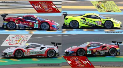 Décalcomanies Ferrari 488 GTE Le Mans 2019 - Pour Modèles 1:32, 1:43, 1:24, 1:18