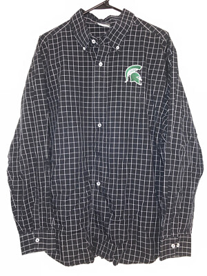 michigan state dress shirt Michigan State Spartans XL 46/48 Long Sleeve Button Down Dress Shirt Sewn  Logo