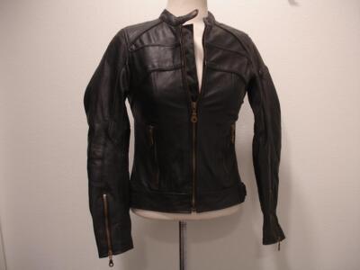 Men's XS S Bilt Black Leather Cafe Racer Motorcycle Riding Jacket Biker Racing