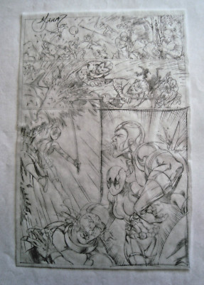 Deadpool Corps Original Art Page Signed by Marat Mychaels Lady Deadpool
