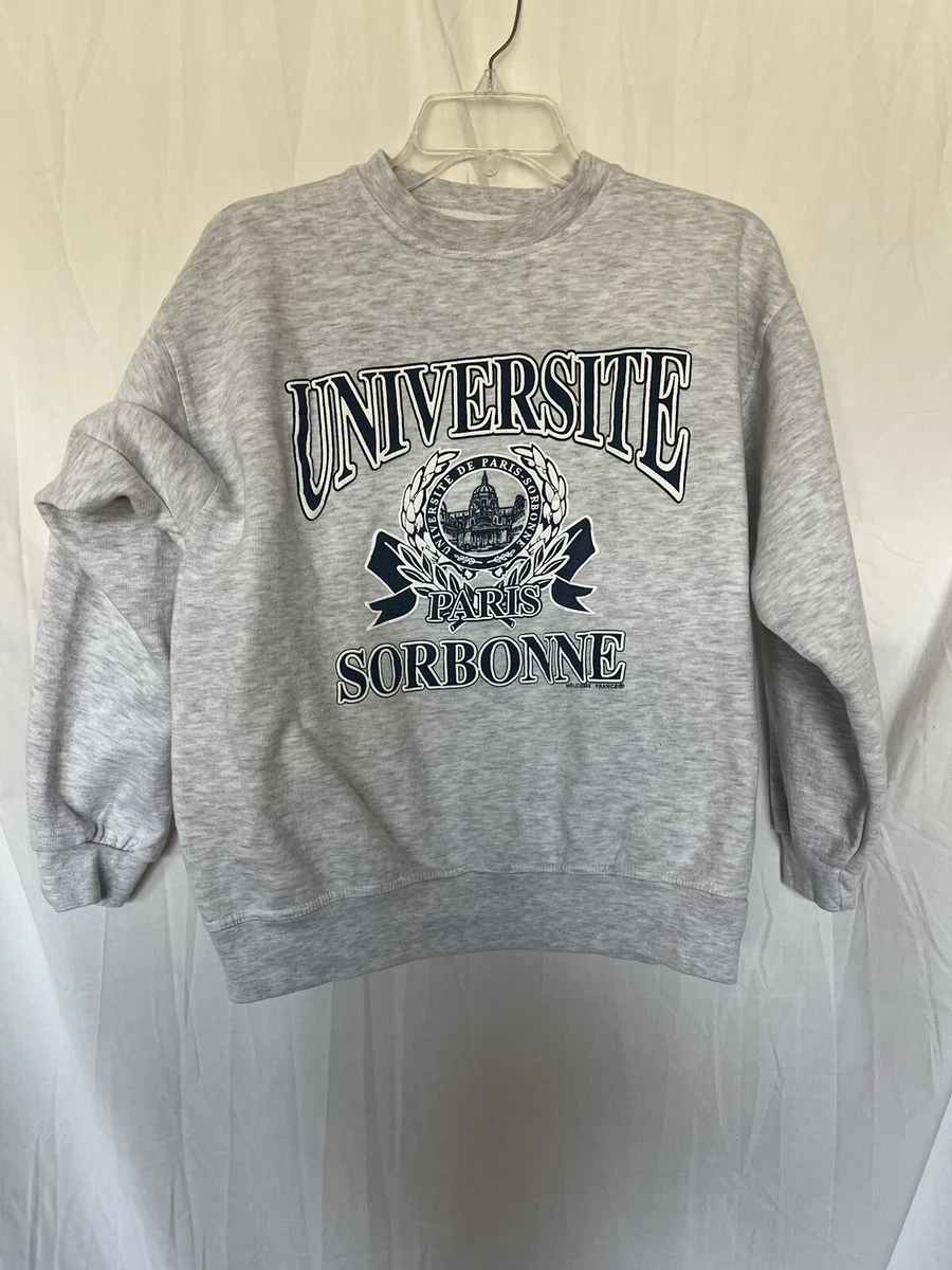 Universite of Paris Sorbonne Gray Crew Sweatshirt Top Long